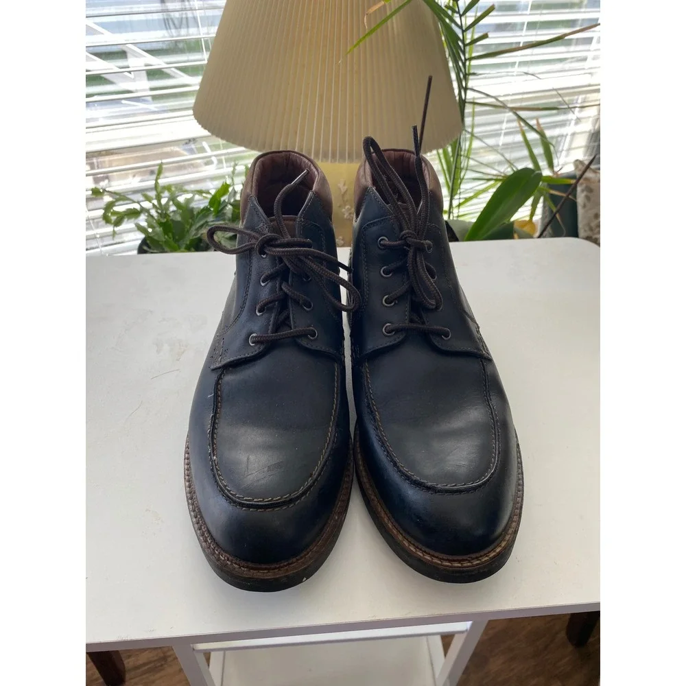 Johnston & Murphy Waterproof Moc Toe Chukka Boots Men 10M Black Leather